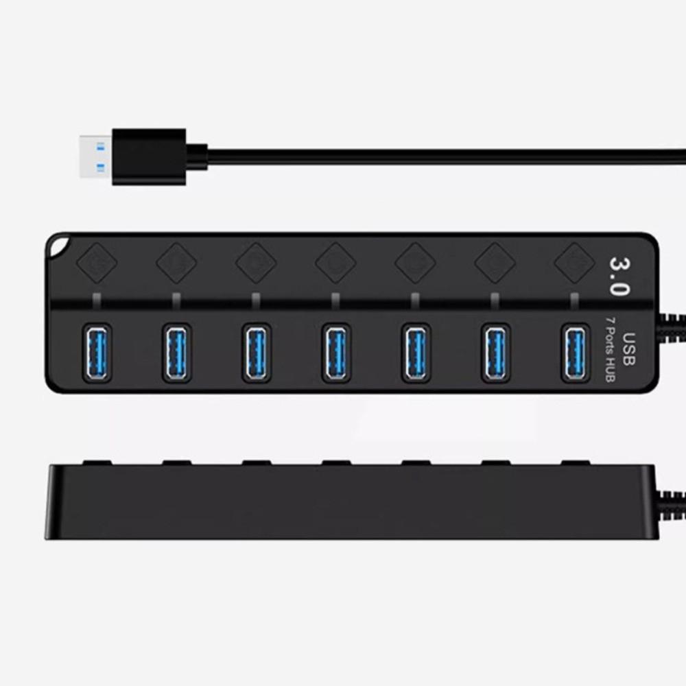 Independent Switch USB 3.0 Hub 7 In 1 USB High-speed Extender  for Laptop/Computers/Keyboard/U Disk
