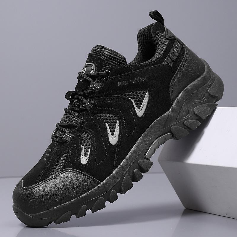Men s Four-Season Outdoor Hiking Shoes - 2025 Low-Top Style 41 чёрный