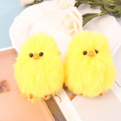 2 Stück Osterküken-Schlüsselanhänger, Plüsch-Huhn-Schlüsselanhänger, gelbes Küken, Oster-Party-Dekoration