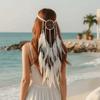 Intricate Crochet Band Boho Tassel Headpiece Tribal Feather Hair Extensions  Island Getaway Outfit