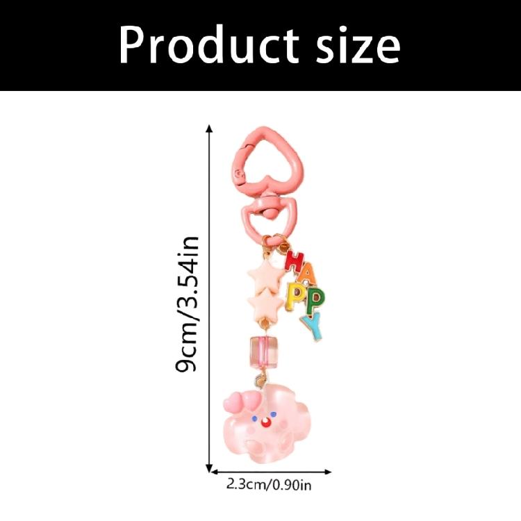 Whimsical Cloud Star Keychain Metal Beadwork Cloud Shaped Keyring Pendant Cute Functional Gift for Women and Teens