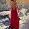Damskie Sukienki Bez Pleców Bez Ramiączek, Sukienka Loungewear Bez Pleców, Bez Rękawów, Sukienka Domowa, Długa Sukienka Z Tyłem