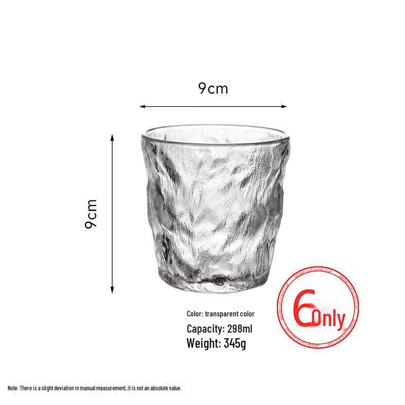 ZISIZ Handmade Thickened Glacier Pattern Glass Cup