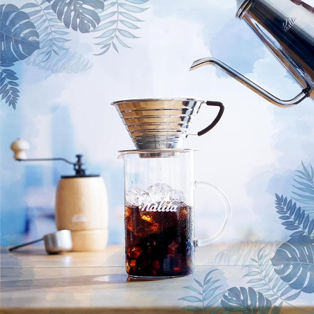 Kalita Stainless Steel Coffee Dripper Wave Series 155S for People Made In Japan Drip Equipment for 1 or 2 People 1 Cup or 2 Cups Stylish Camping