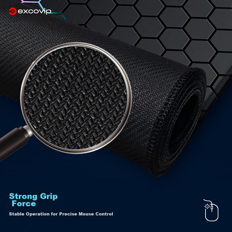 EXCO Mouse Pad, Extra Large Desk Mat, Computer Office Gaming Cartoon Anime Edge-Locked Keyboard Pad, Non-Slip, 800*300mm, Hexagonal Colorful 0258