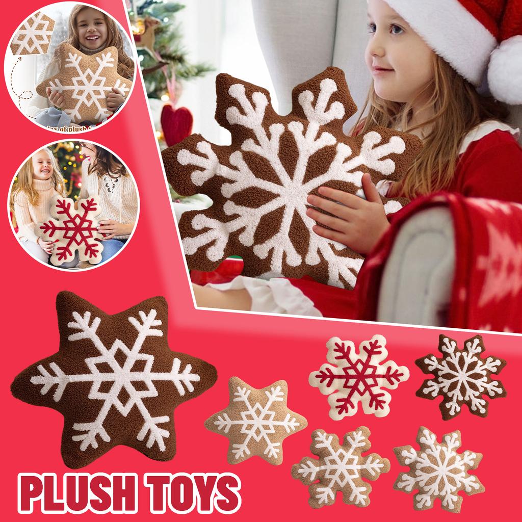 Christmas Snowflake Plush Throw Pillow, Festive Atmosphere Decoration, Party Gift