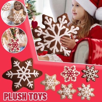 Christmas Snowflake Plush Throw Pillow, Festive Atmosphere Decoration, Party Gift