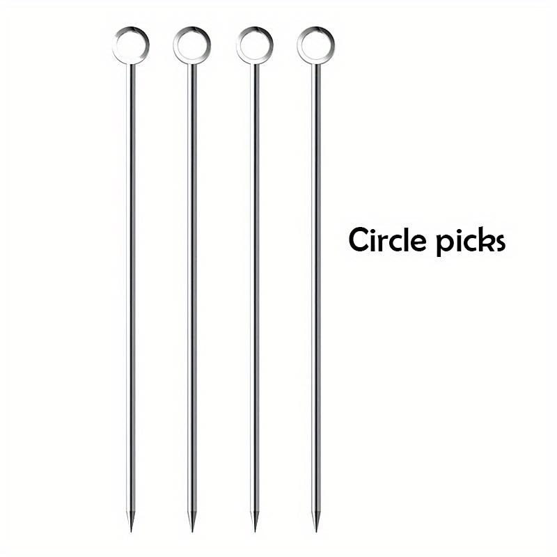 4pcs Stainless Steel Cocktail Picks Fruit Picks Cocktail Sticks For Bar Pub Club Restaurant And Home Use Drinkware Accessories