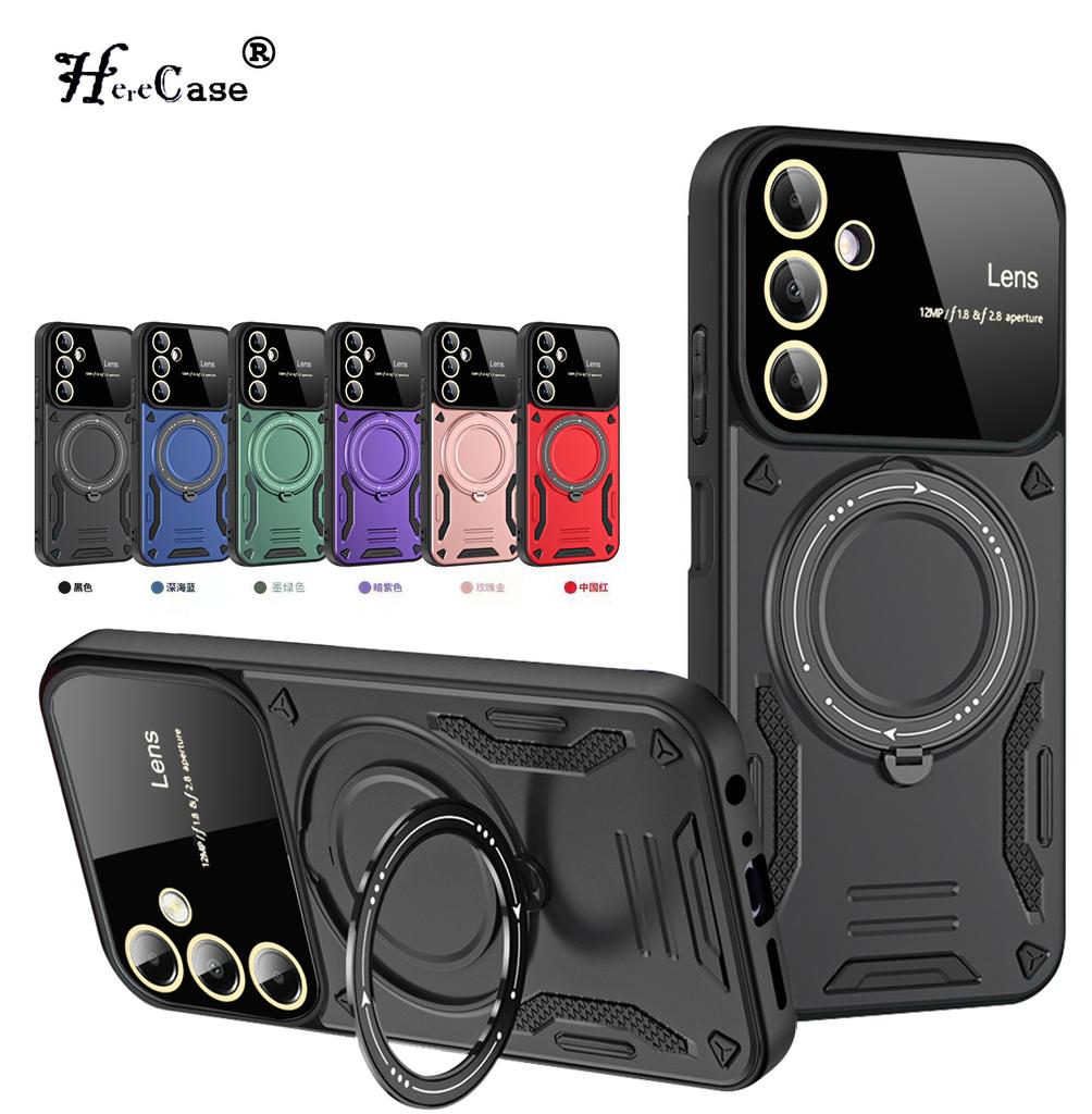 Luxury Armor Wireless Charging Case For Samsung Galaxy M12 M04 M05 4G M06 5G F04 F05 F06 Magnetic Ring Bracket Bumper Cover