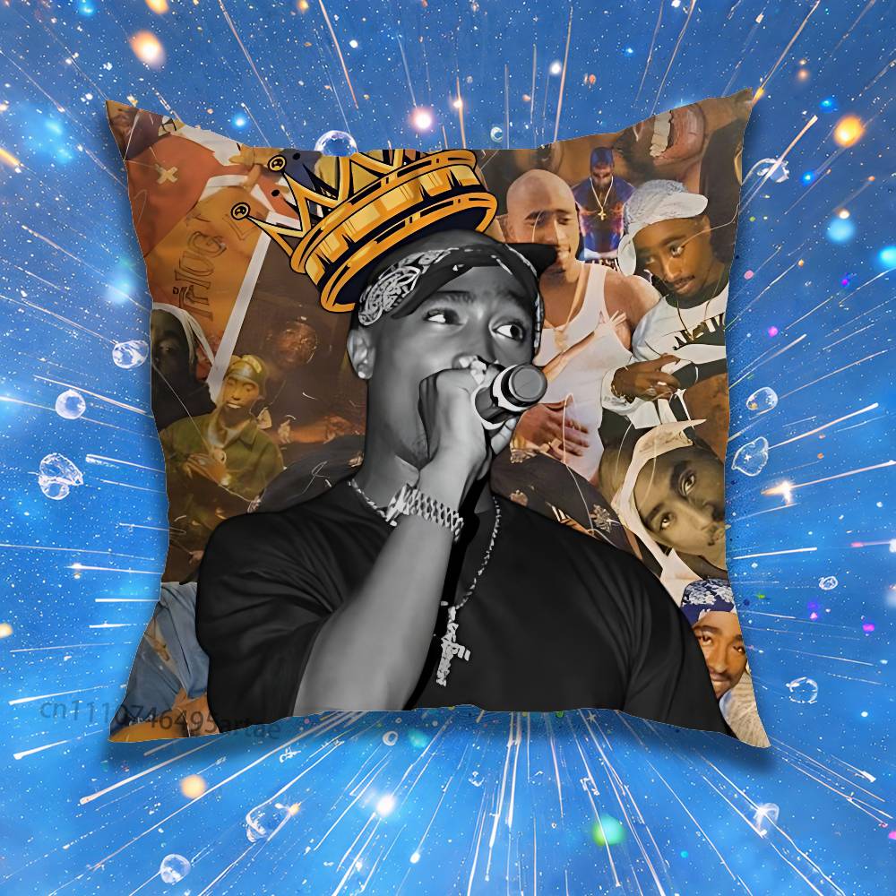 Rap Legend 2Pac Pillow Case Living Room Sofa Cushion Cover Suitable For Home Bedroom Room Decoration