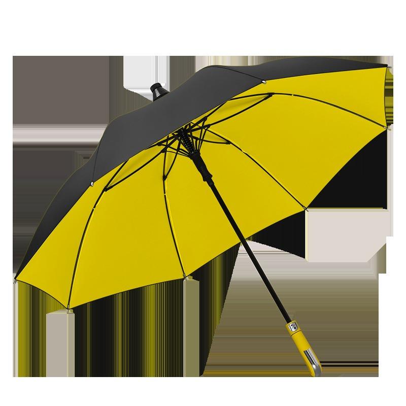 Waterproof sleeve straight rod 8K automatic umbrella straight rod double layer umbrella plain long handle umbrella printed LOGO