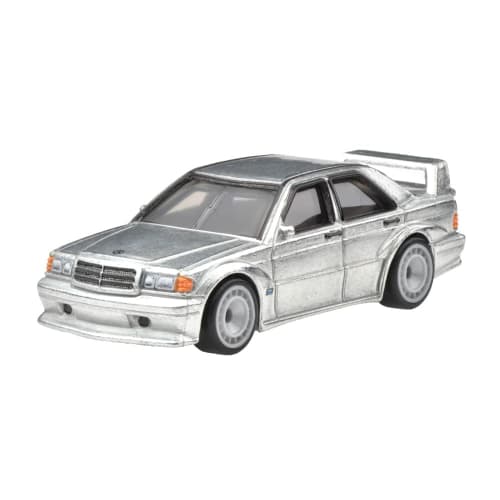 Hot Wheels Car Culture Modern Classics Mercedes-Benz 190 E 2.5-16 Evolution II Vehicle, Silver, for Ages 3 and Up, Model Car, HRV98