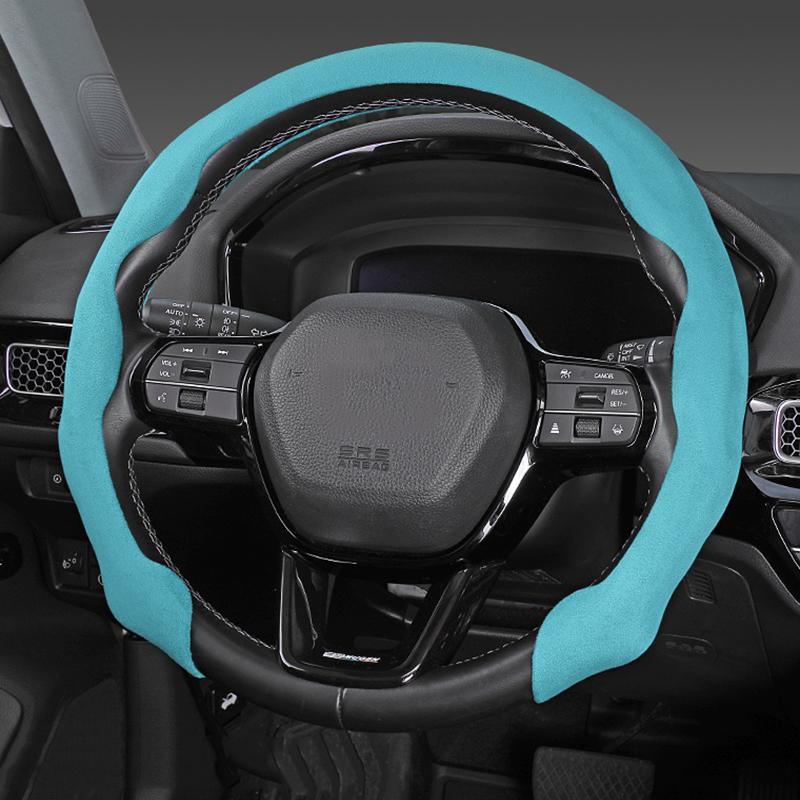 NEW Ultra Thin Non-Slip Anti-skid Car Steering Wheel Cover Carbon Fiber Fur Auto Interior Decoration Accessories 38cm