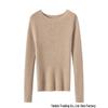 Pure Cashmere Ribbed Half-High Collar Knit Sweater