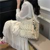 Spring/summer Hollow Out Tassel Casual Tote Bag Seaside Atmosphere Women's Handbags Fashi Fabric Beach Vacati Shoulder Bags