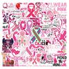 55 Pink Ribbon Breast Cancer Awareness Graffiti Stickers for DIY Decoration On Luggage & Bottles