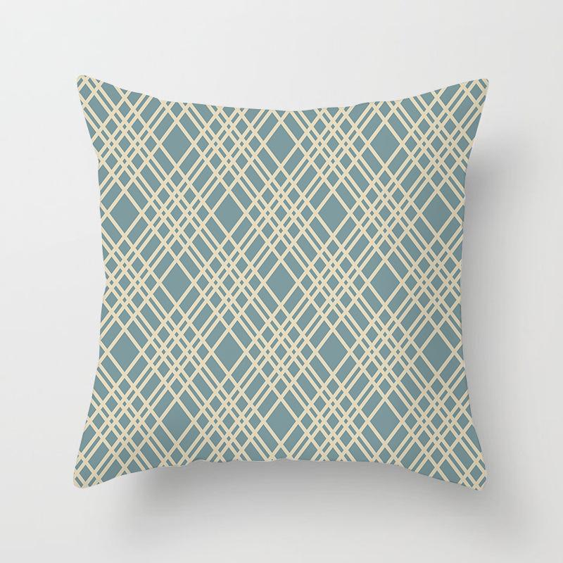 Neuer Karomuster Geometrischer Kissenbezug Haus Sofa Kissenbezug