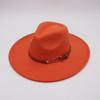.Cm top hat foreign style jazz hat retro felt hat temperament British style belt buckle woolen hat