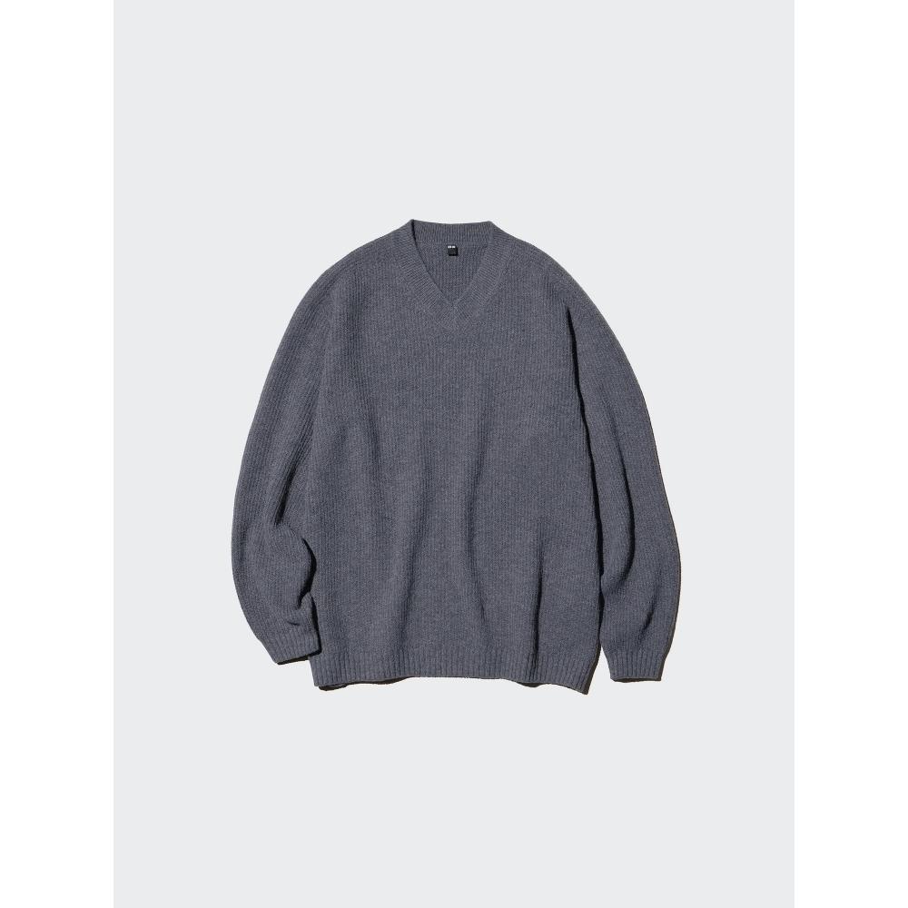 Uniqlo 3d Souffle Yarn V Neck Sweater