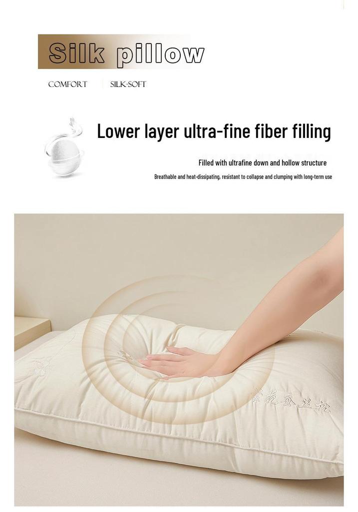 Luxus-Nackenstützkissen aus Seide & Baumwolle für optimalen Schlaf – Einzelstück