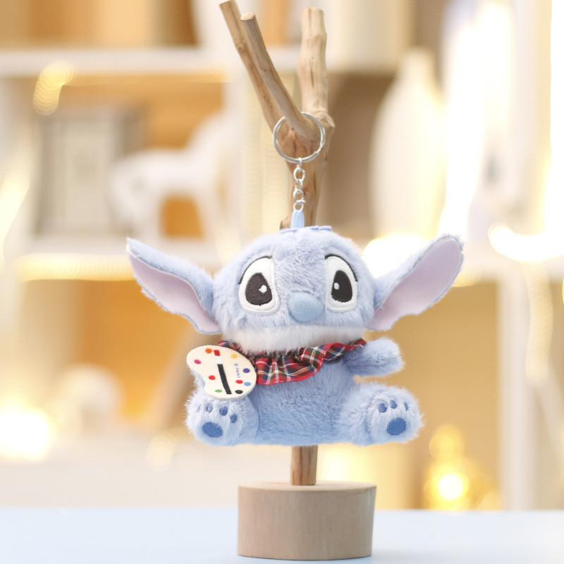 Stitch Plush Toy Keychain With Scarf And Trench Coat Design For Kids And Collectors