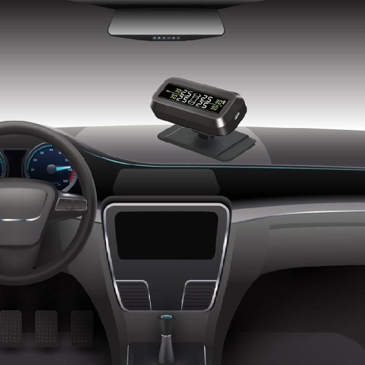 Solar USB Power TPMS Car Tire Monitor Tire Pressure Sensor Security Alarm Systems Digital Display Tyre Pressure