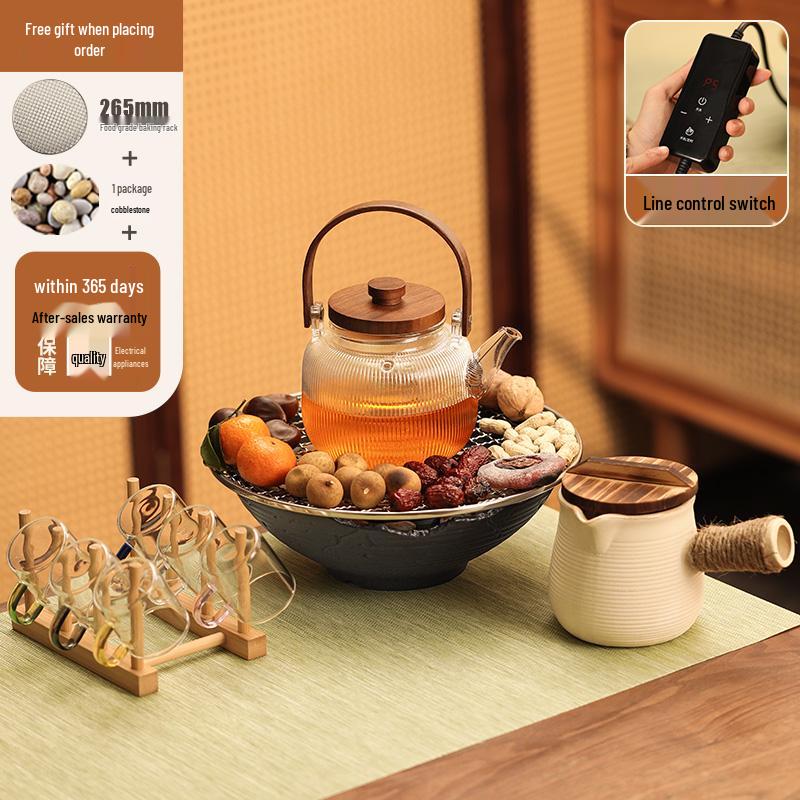 

Electric Ceramic Teapot Stove Set - Indoor Winter Heating & Water Boiling for Family Gatherings 801mL(inclusive)-900mL(inclusive)