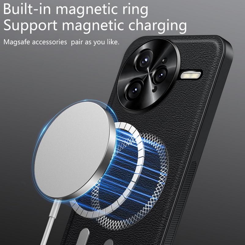 Retro Leather Wireless Charging Magnetic Ring Case For Poco F7 Ultra F7 Pro M7 Pro X7 Pro F6 F5 Pro X5 F4 F3 Lens Protect Cover