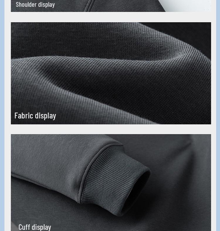 Plus Size Men's Fleece-Lined Sweatshirt - Warm, Loose Fit for Autumn/Winter