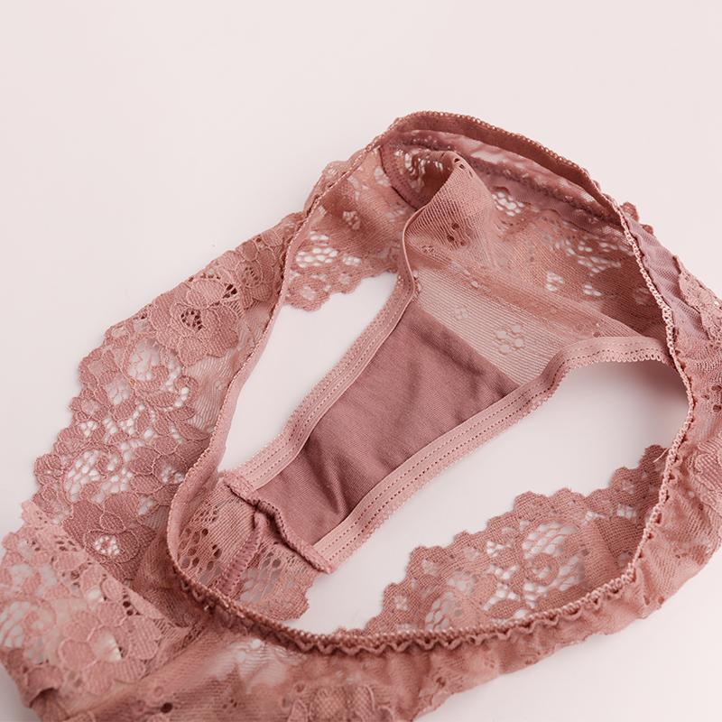 Sexy Panties Women Lace Low-waist Solid Sexy Briefs Embroidery Thong Transparent Hollow Out Underwear Female G-String