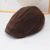 Early autumn new deerskin velvet old money wind retro painter hat women's autumn and winter simple small label showing a small face forward hat