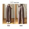 Women's Summer Loose Wide-Leg Linen Pants - Lightweight Ice Silk, Versatile Straight Leg Style, Casual Yamamoto Design