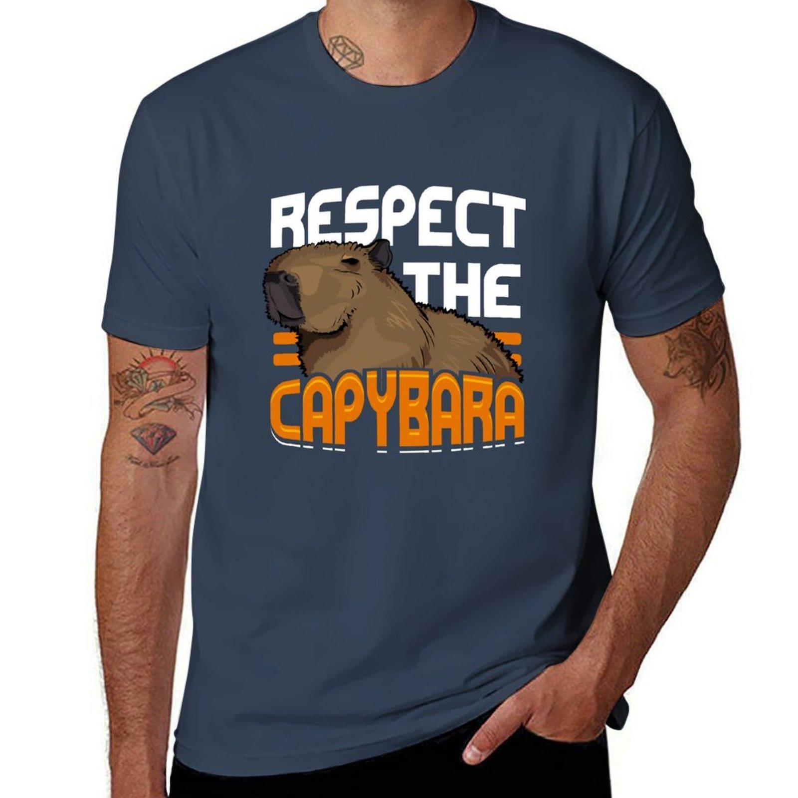 Respect The Capybara Funny Capybara Lover Gift Tshirt High Quality Durable Tshirt S