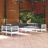 VidaXL Solid Pine Wood Garden Lounge Set 10 Pcs with Cushions Patio Furniture Outdoor Furniture Garden Furniture 3096906