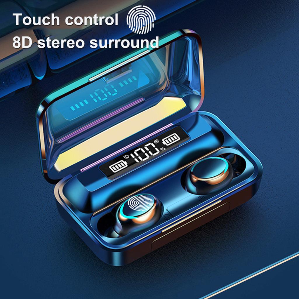 F9 True Wireless Stereo BT 5.0 Wireless Headphones Mini Smart In Ear Sport Headset Earbuds