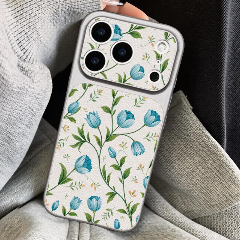 Pink Lily Flower Print Leather Lanyard Case For iPhone 18 Pro Max 17 16 15 14 13 Pro Max Luxury Hybrid TPU+PU Anti-skid Soft Phone Cover