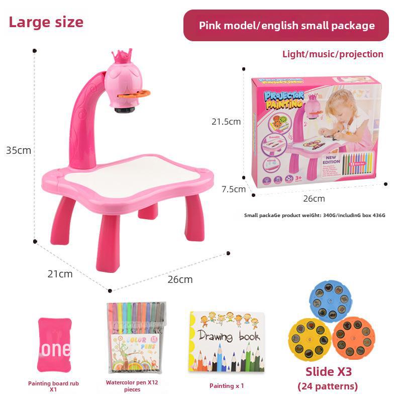 Deer-Shaped Projection Drawing Table with Sound & Light - Children's Graffiti and Writing Toy Set