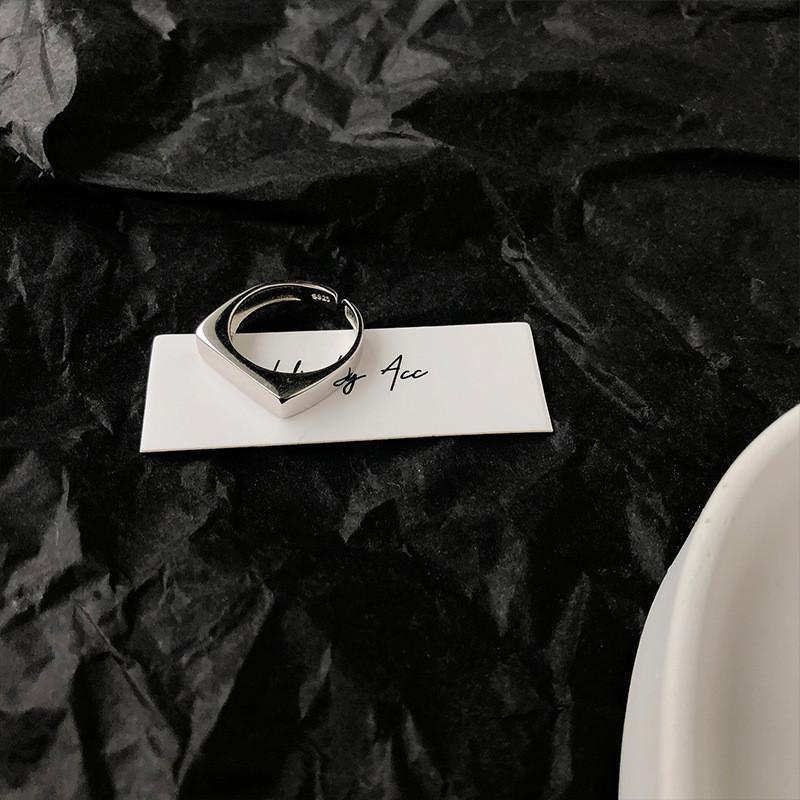 

925 Стерлинговое Шикарное Серебряное Геометрическое Кольцо Для Женщин Регулируемое Уникальный Дизайн Для Подарка J515 Platinum