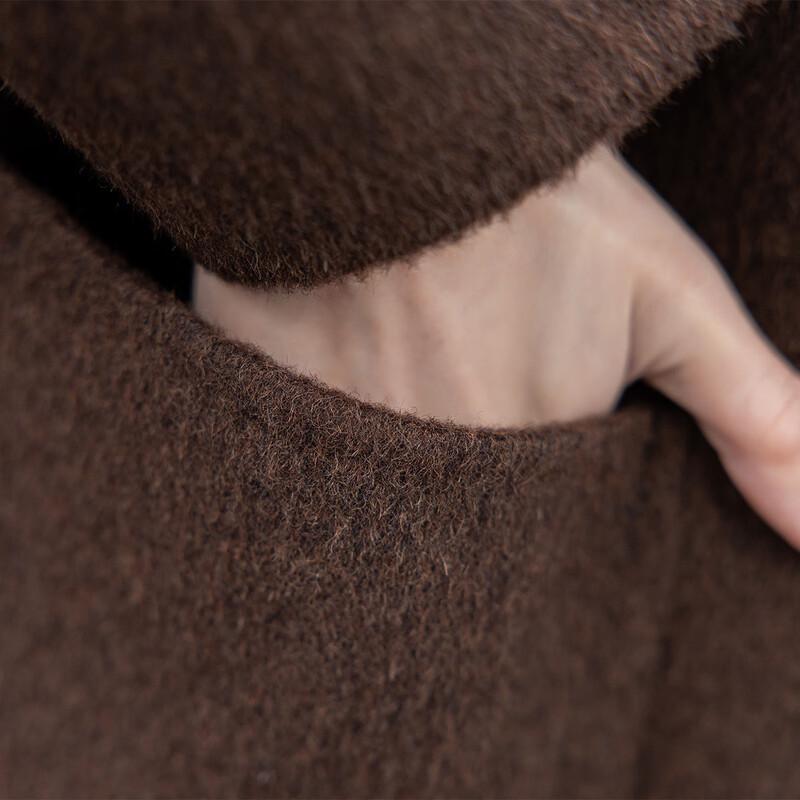 MOKANA Women's Luxury Double-Faced Wool Coat with Scarf