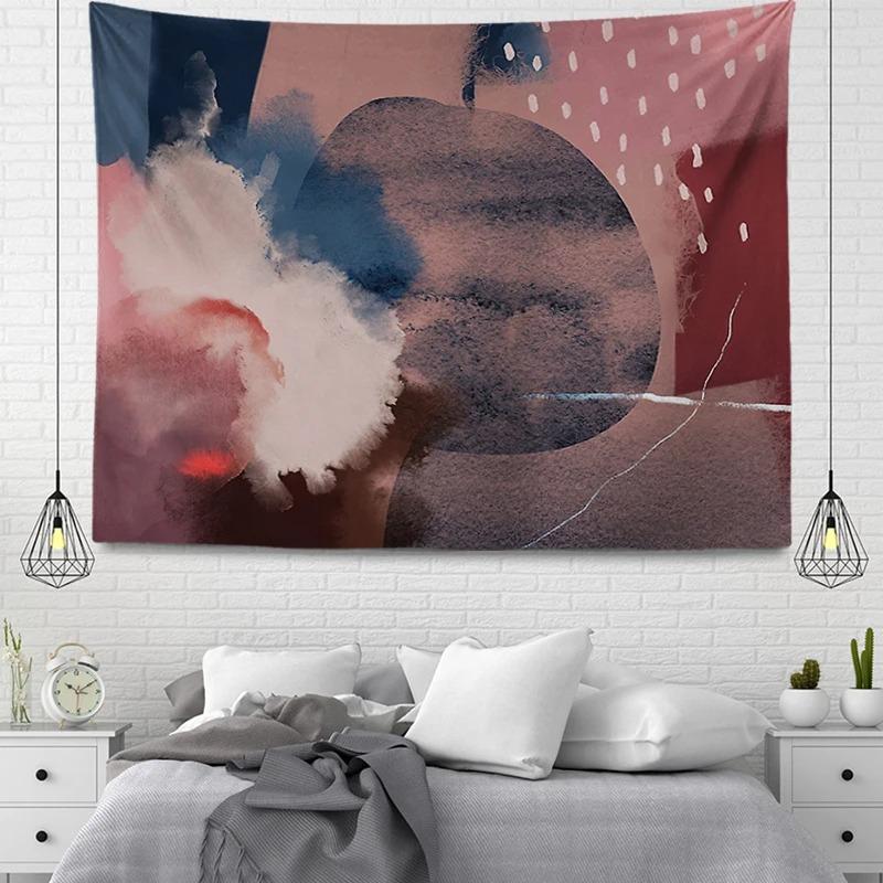 Pink Simple Illustration Decorative Tapestry Home Wall Decoration Office Living Room Tapestry