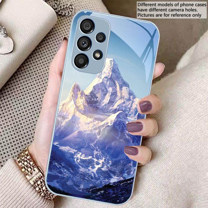 Snow Mountain Scenery For Samsung S8 S9 S10 S20 U Ltra S21 Pro S22 Plus S23 FE S24 Ultra S25 Edge S25Ultra Glass Phone Case