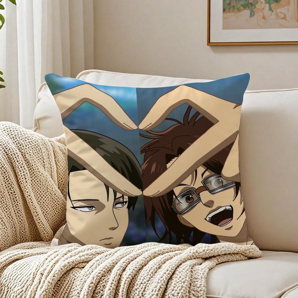Dark Japanese Anime AAttack On Titan Cushion Cover Pillowcase Antidustmite living Room Sofa Decor Cushion Room