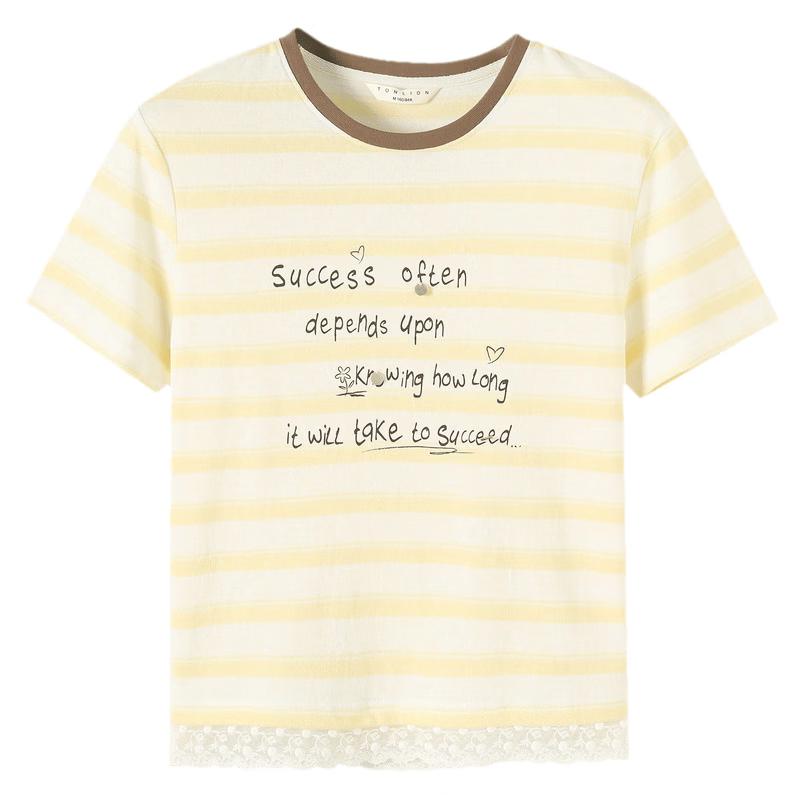 TonLion Women s Striped Short Sleeve T-Shirt M