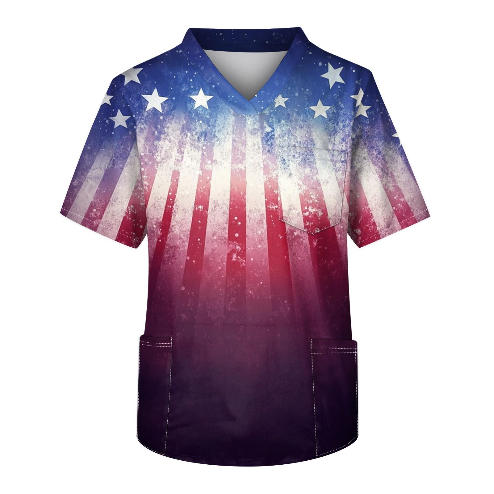 

Мужской топ с коротким рукавом, V-образным вырезом и принтом, нагрудным карманом M