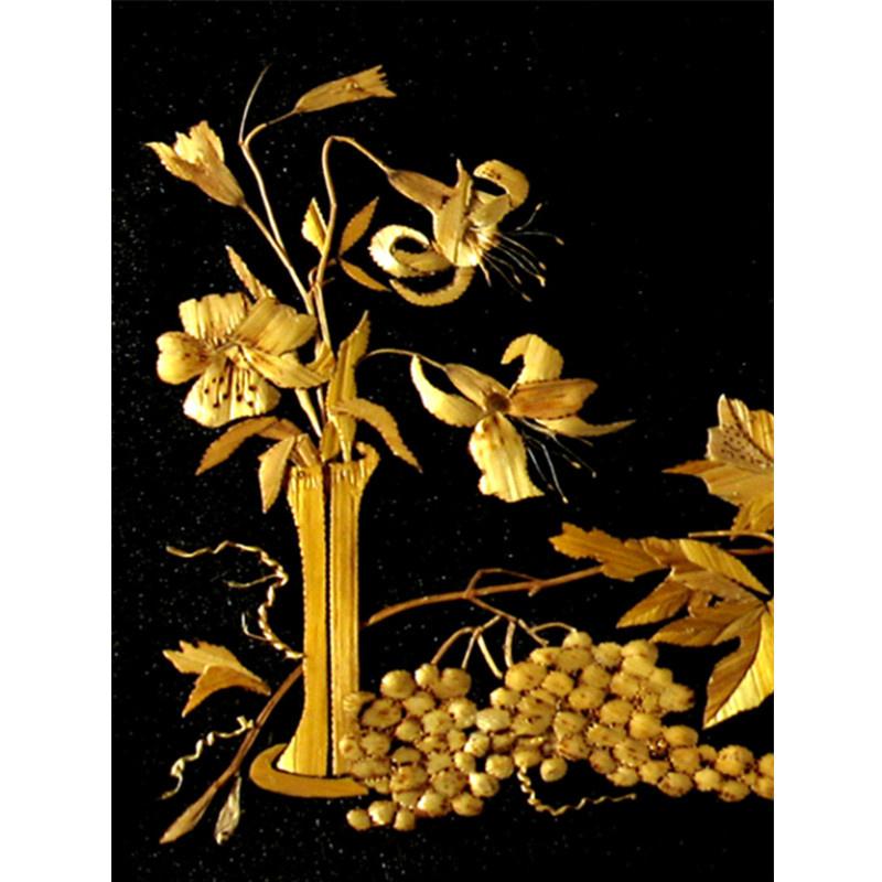 5D DIY Diamond Painting Golden Flower Diamond Embroidery Cross Stitch Kit Full Rhinestone Mosaic Home Decor