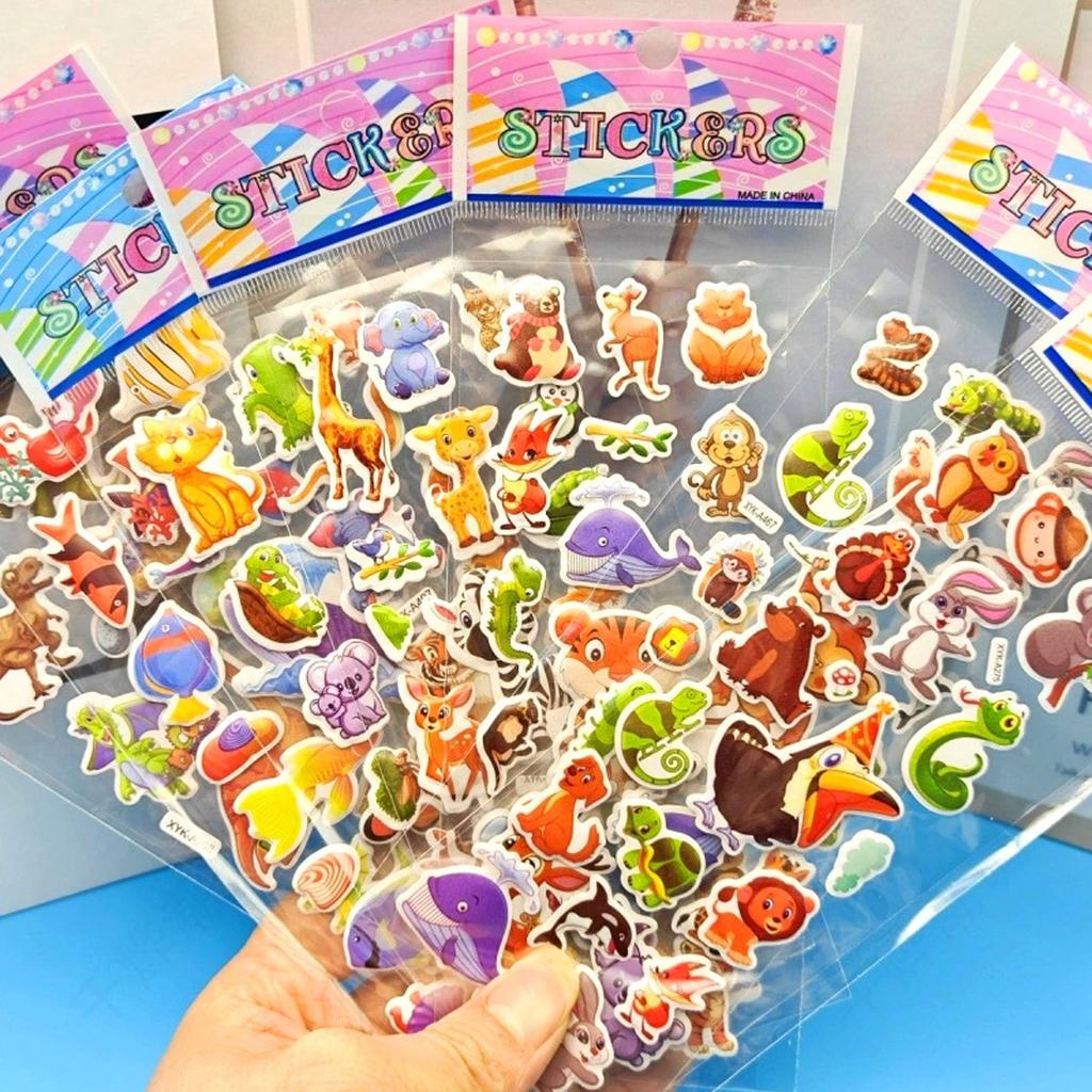 8pcs Wild Animal 3D Bubble Stickers - Deer, Lion & Tiger Decals for Laptop/Water Bottle Crafts | Self-Adhesive Halloween ZSY
