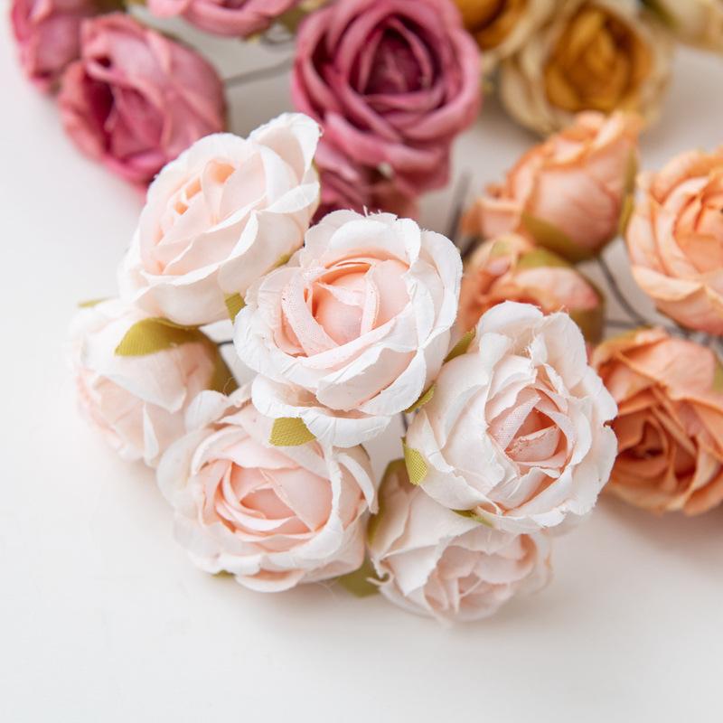 Vintage Simulationsblume Rose DIY Blumenkranz Zubehör Material Künstliche Blume Hanbok Kopfschmuck Blumenstrauß Geschenk Dekoration Eleganz Künstliche Blumen