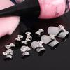 10 Pcs 3D Clear Alloy Rhinestone Bow Tie Nail Art Slices Studs DIY Decorations