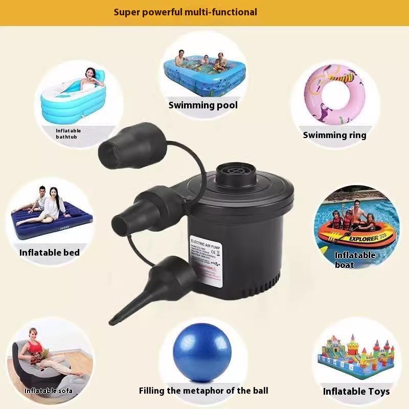 50W Electric Air Pump With 3 Nozzles,Quick 5000Pa Air Pump Inflator Deflator For Air Mattress Beds Pool Toys Raft Vacuum Bag