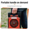 Solar 20000mAh portable electric fan with Led lights for tents, car camping hooks and usb&solar charging for hiking, fishing, pi